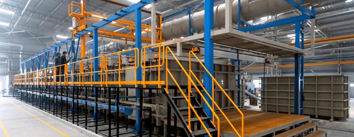 Rack plating plant